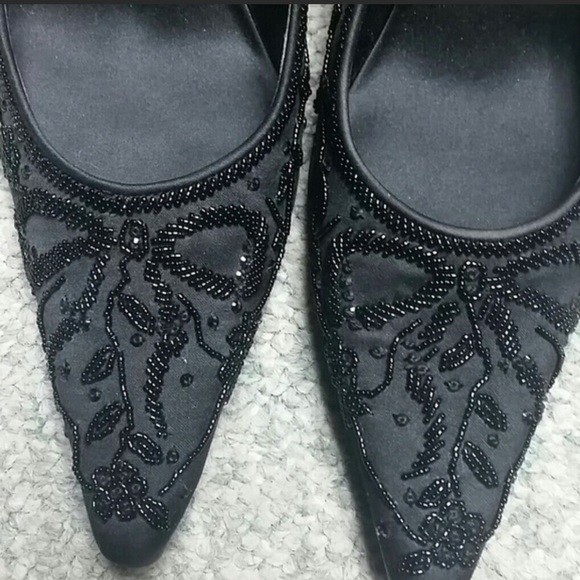 Nina Shoes - Vintage Beaded Satin Heels